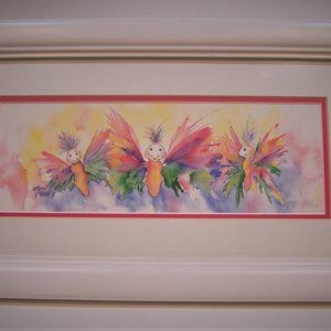 Watercolor Print Artist Signed 30/250 Butterflies